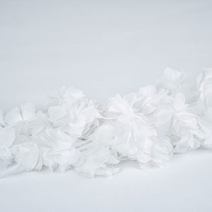 Banda decorativa cu flori - Alb