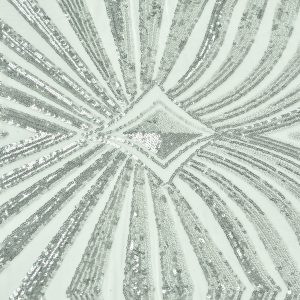 Dantela cu paiete - Alb cu argintiu 4 Dantela cu paiete - Alb cu argintiu