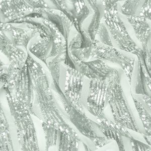 Dantela cu paiete - Alb cu argintiu 6 Dantela cu paiete - Alb cu argintiu