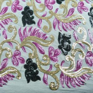 Dantela cu paiete - Ciclam si auriu 4 dsc1240