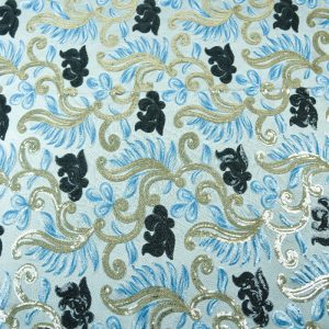 Dantela cu paiete - Albastru si auriu 3 Dantela cu paiete - Albastru si auriu