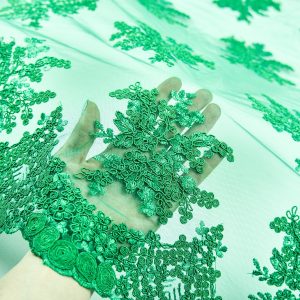 Dantela brodata - Verde 3 Dantela brodata - Verde