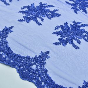 Dantela brodata - Albastru Royal 3 Dantela brodata - Albastru Royal