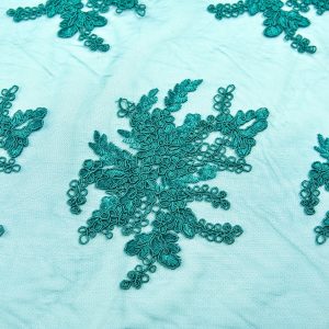 Dantela brodata - Verde Turcoaz 1 Dantela brodata - Verde Turcoaz