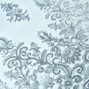 Dantela cu paiete - Gri cu paiete argintii 5 Dantela cu paiete - Gri cu paiete argintii