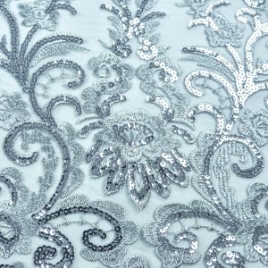 Dantela cu paiete - Gri cu paiete argintii 3 Dantela cu paiete - Gri cu paiete argintii