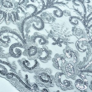 Dantela cu paiete - Gri cu paiete argintii 2 dsc1570