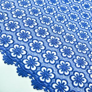 Dantela brodata cu flori - Albastru Royal 3 dsc1618