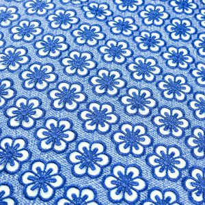 Dantela brodata cu flori - Albastru Royal 4 dsc1621