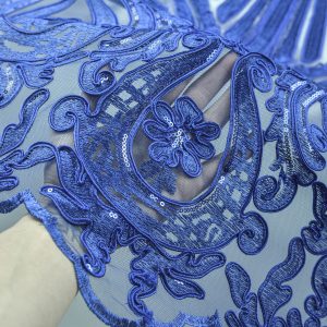 Dantela brodata - Albastru 