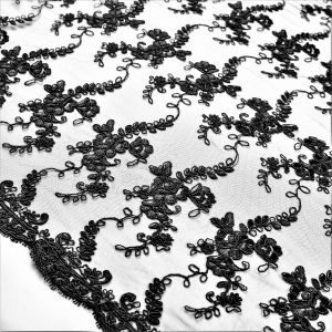 Dantela brodata cu flori - Negru 2 dsc1770