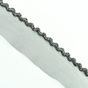 Banda decorativa cu margele - Negru si argintiu