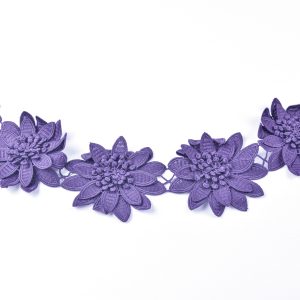 Banda decorativa cu flori mari - Mov