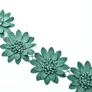 Banda decorativa cu flori mari - Verde