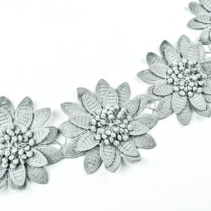 Banda decorativa cu flori mari - Gri 3 dsc2285jkkj