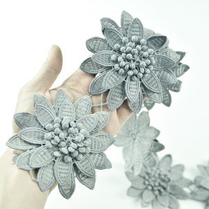 Banda decorativa cu flori mari - Gri 2 dsc2286jkkj