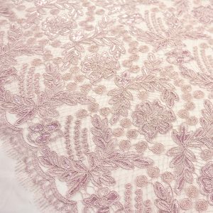 Dantela cu paiete - Roz pudra 4 Dantela cu paiete - Roz pudra