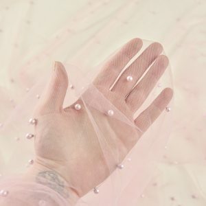 Tulle cu perle - Roz 2 Tulle cu perle - Nude Roz