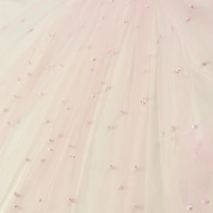 Tulle cu perle - Nude Roz