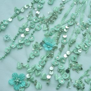 Dantela cu pietre - Verde Menta 2 Dantela cu pietre - Verde Menta