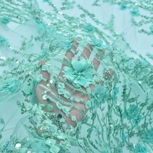 Dantela cu pietre - Verde Menta 3 Dantela cu pietre - Verde Menta