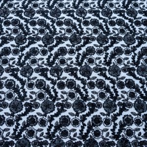 Dantela Neagra luxury cu pietre si flori 5 Dantela Neagra luxury cu pietre si flori