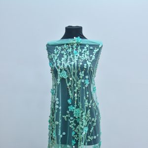 Dantela cu pietre - Verde Menta