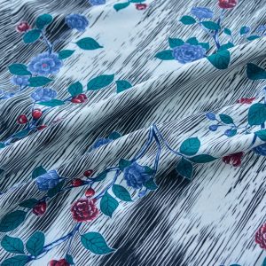 Material Barbie imprimat digital - Crengute albastre