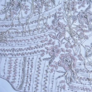 Dantela cu perle si paiete 3D - Lila 4 Dantela cu perle si paiete 3D - Lila