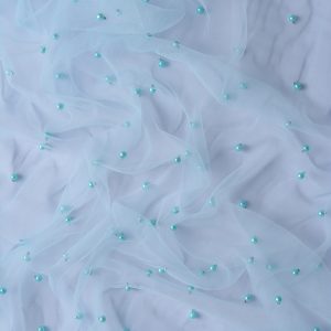 Tulle cu perle - Bleu deschis