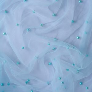 Tulle cu perle - Bleu deschis
