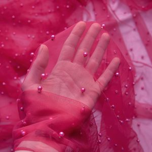 Tulle cu perle - Magenta