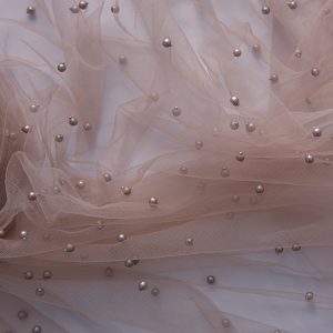 Tulle cu perle - Nude Beige 2 Tulle cu perle - Nude Beige