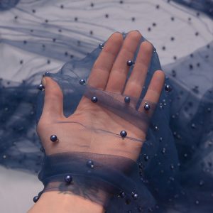 Tulle cu perle - Bleumarin 3 Tulle cu perle - Bleumarin