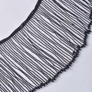 Lant decorativ cu margele pentru rochii - Negru 2 Lant decorativ cu margele pentru rochii - Negru