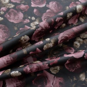 Piele ecologica imprimata - Negru cu flori roz 4 dsc8809 1