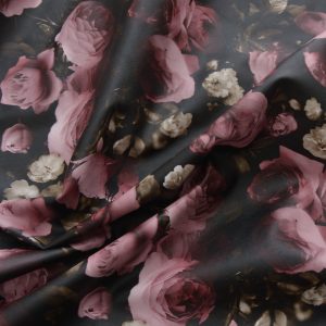 Piele ecologica imprimata - Negru cu flori roz 3 dsc8816