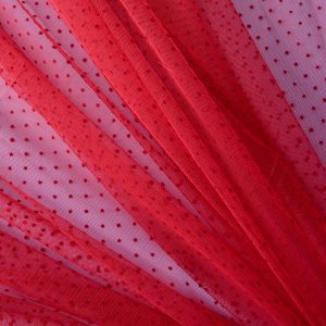 Tulle fin cu buline mici - Rosu