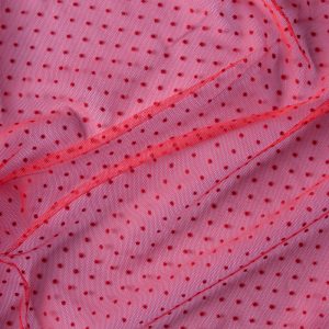 Tulle fin cu buline mici - Rosu 3 Tulle fin cu buline mici - Rosu