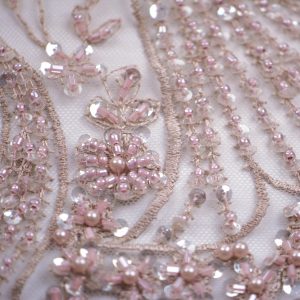 Dantela cu margele si paiete - Roz 6 Dantela cu margele si paiete - Roz