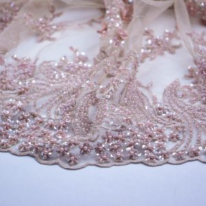 Dantela cu margele si paiete - Roz 8 Dantela cu margele si paiete - Roz
