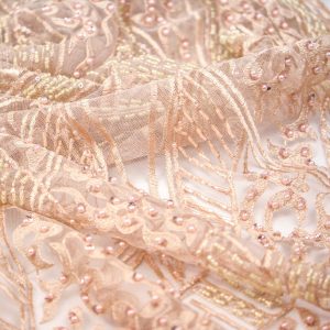 Dantela cu margele si perle - Roz Somon 7 Dantela cu margele si perle - Roz Somon