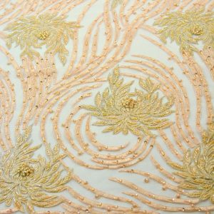 Dantela cu margele si strasuri - Somon 5 Dantela cu margele si strasuri - Somon