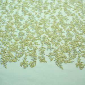 Dantela cu pietre - Auriu cu perle