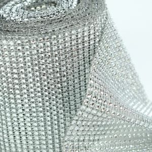 Banda decorativa argintie 12 cm