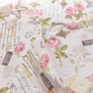 Bumbac Ranforce Flori si Fluturi 240 cm 2 Bumbac Satinat Ranforce Roz latime 240 cm