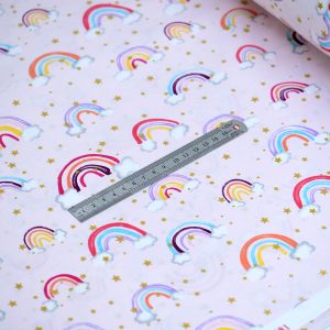 Bumbac imprimat roz pal curcubeu 240 cm
