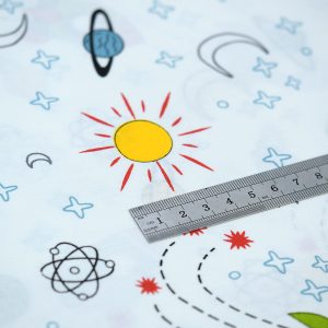 Bumbac imprimat planete rachete 240 cm 4 Bumbac imprimat planete rachete 240 cm