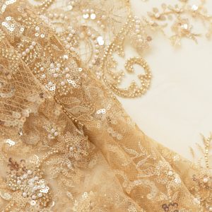 Dantela aurie flori paiete 4 Dantela aurie flori paiete