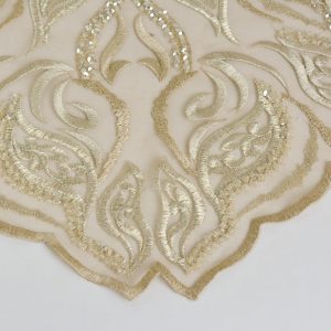 Dantela brodata cu paiete -  Bej